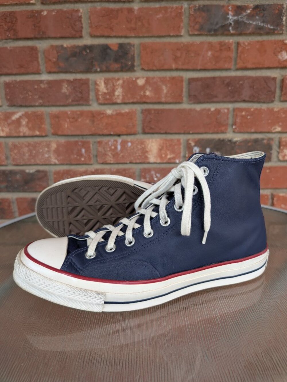 Mens 10.5 Women's 12.5 Converse All Star 70 Chuck Taylor Blue Leather Sneakers